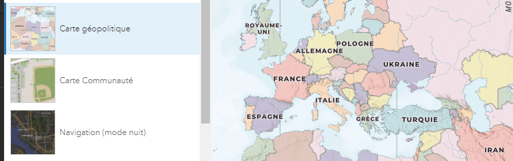 Vector Basemap Gallery for World Region and French Language