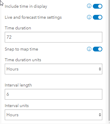 Live data settings