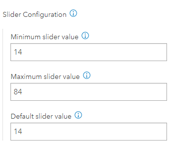 Slider values in the configuration panel