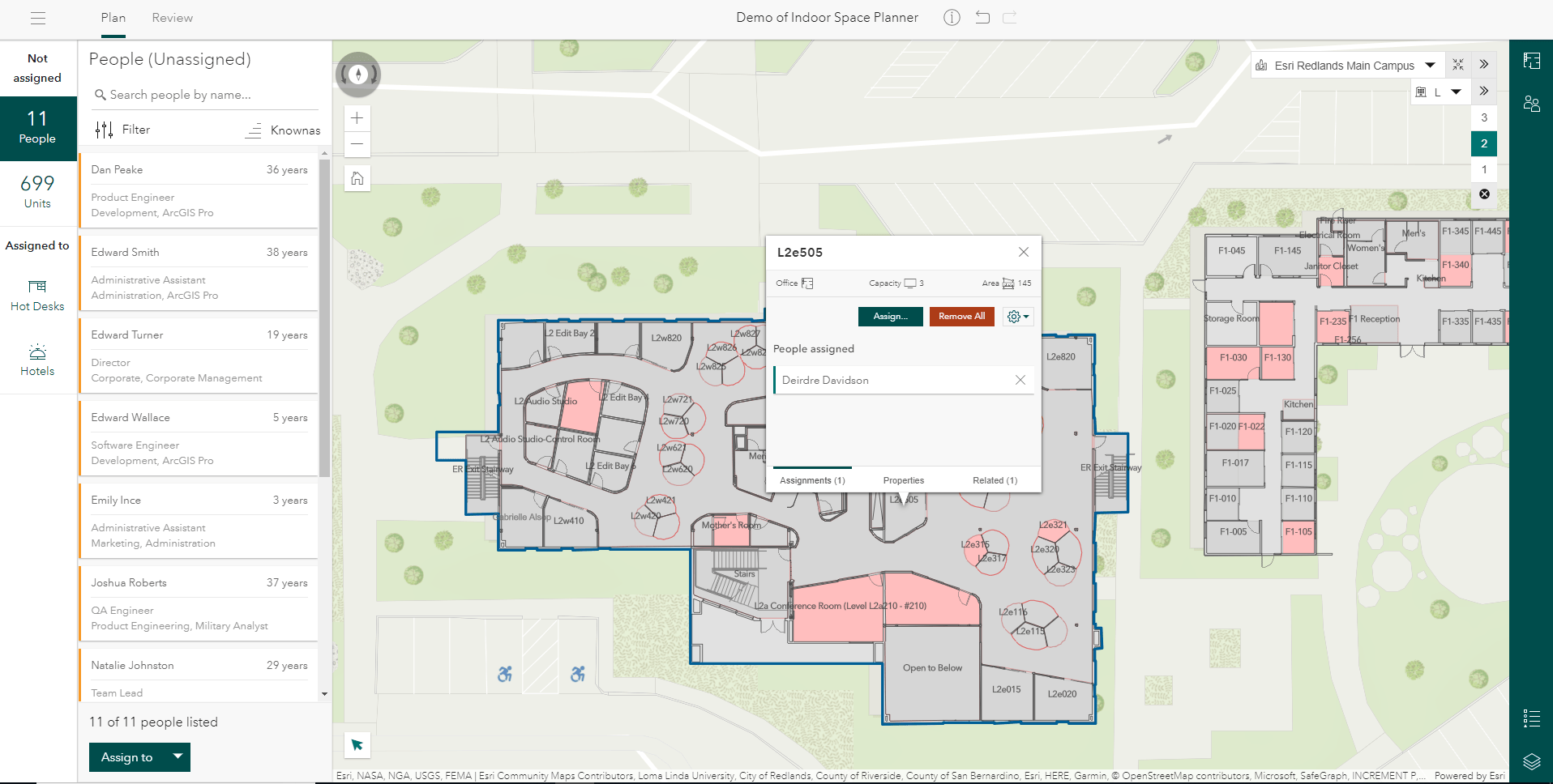 arcgis indoors space planner