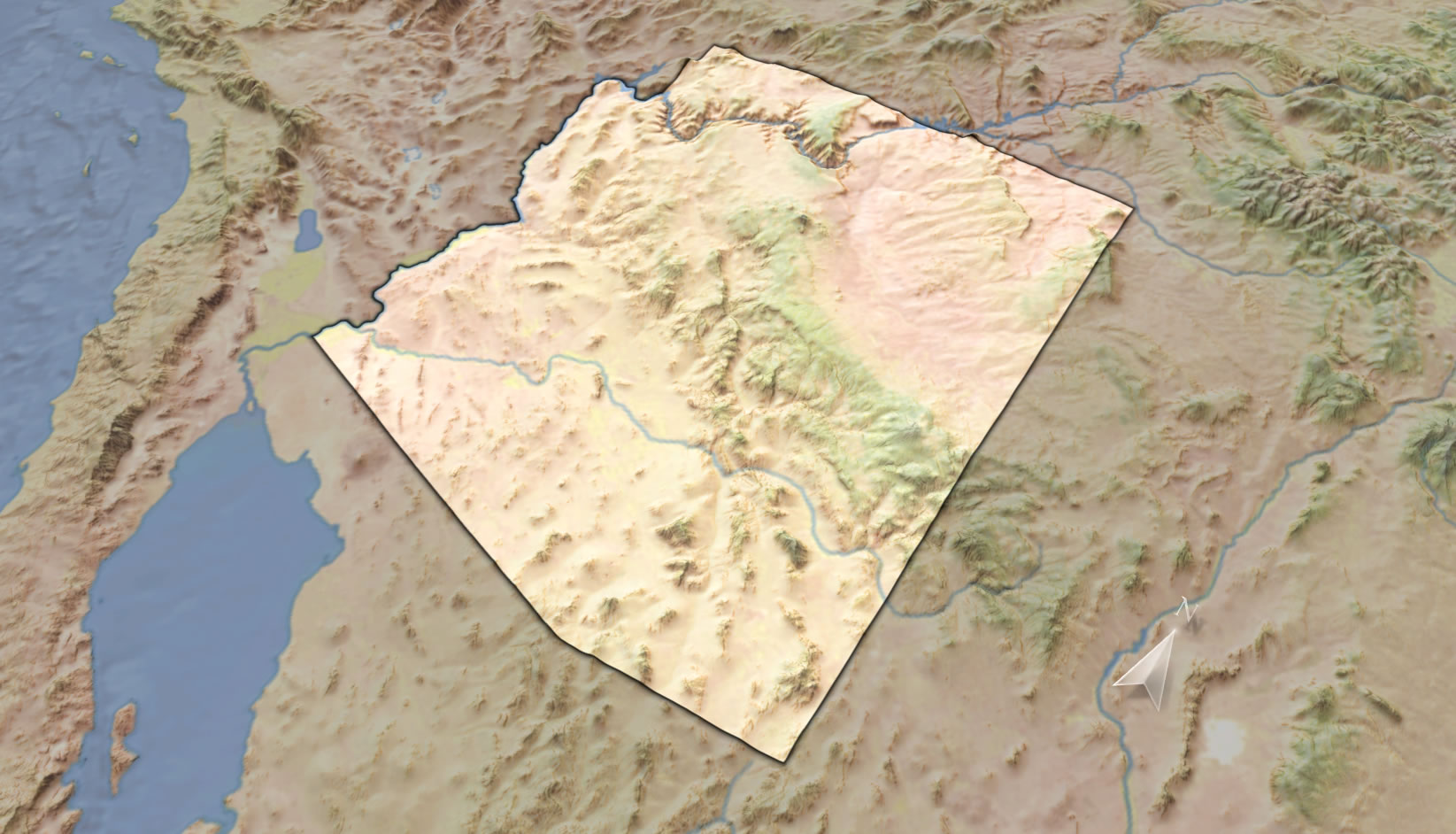 3D map of Arizona.