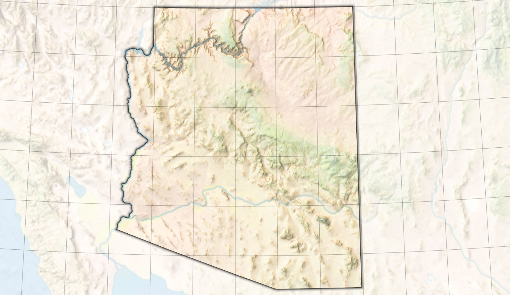 Arizona in Lambert Conformal Conic. Arizona in Lambert Conformal Conic.