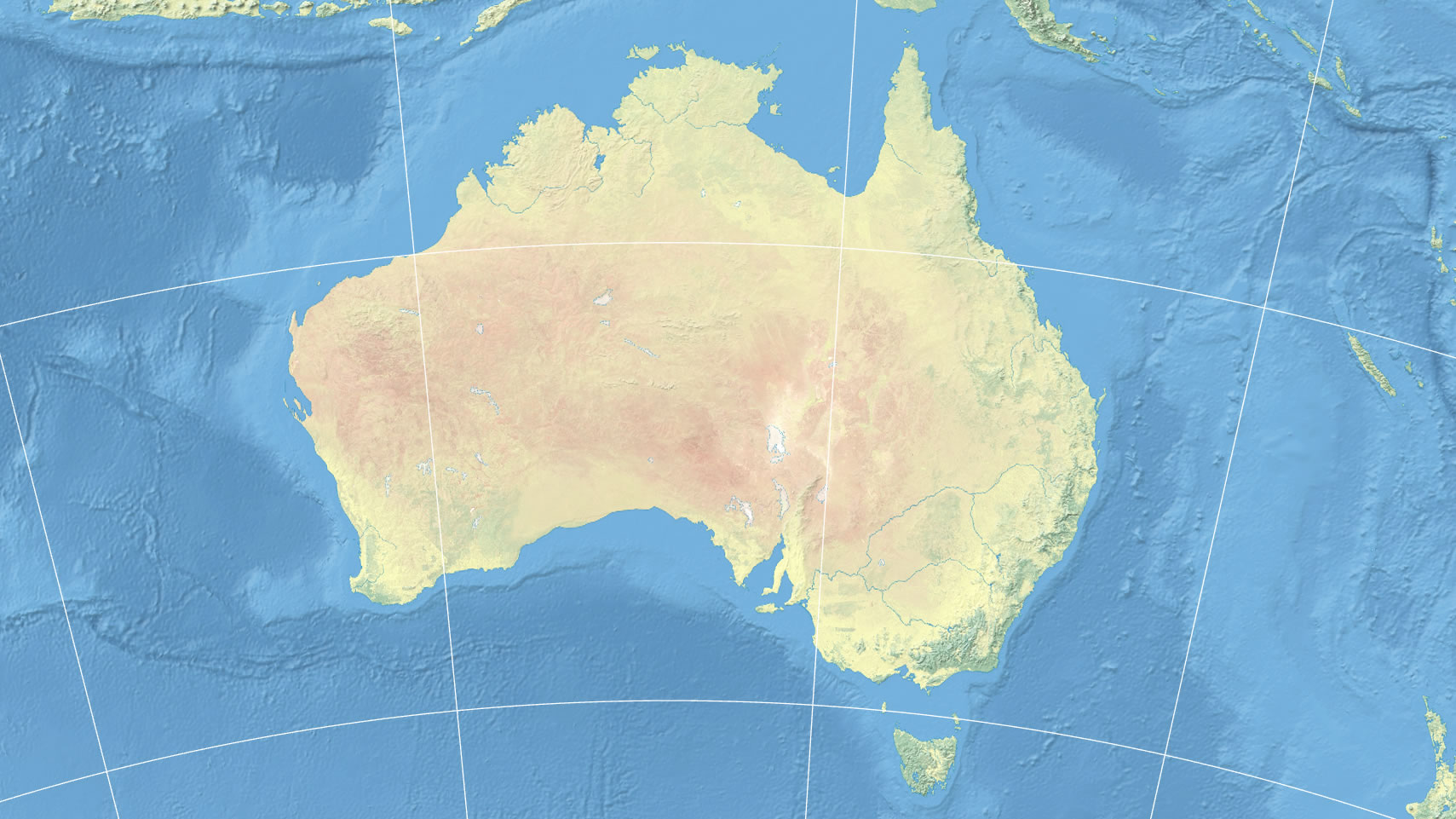 Australia Albers map with graticule.