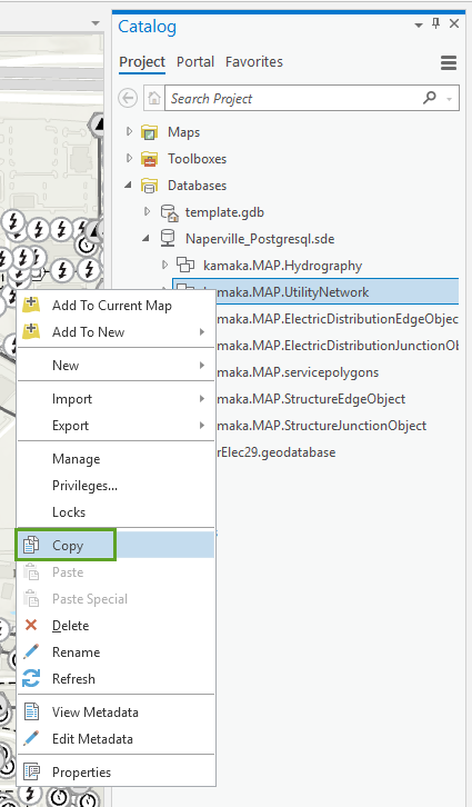 Copy and paste a utility network in ArcGIS Pro