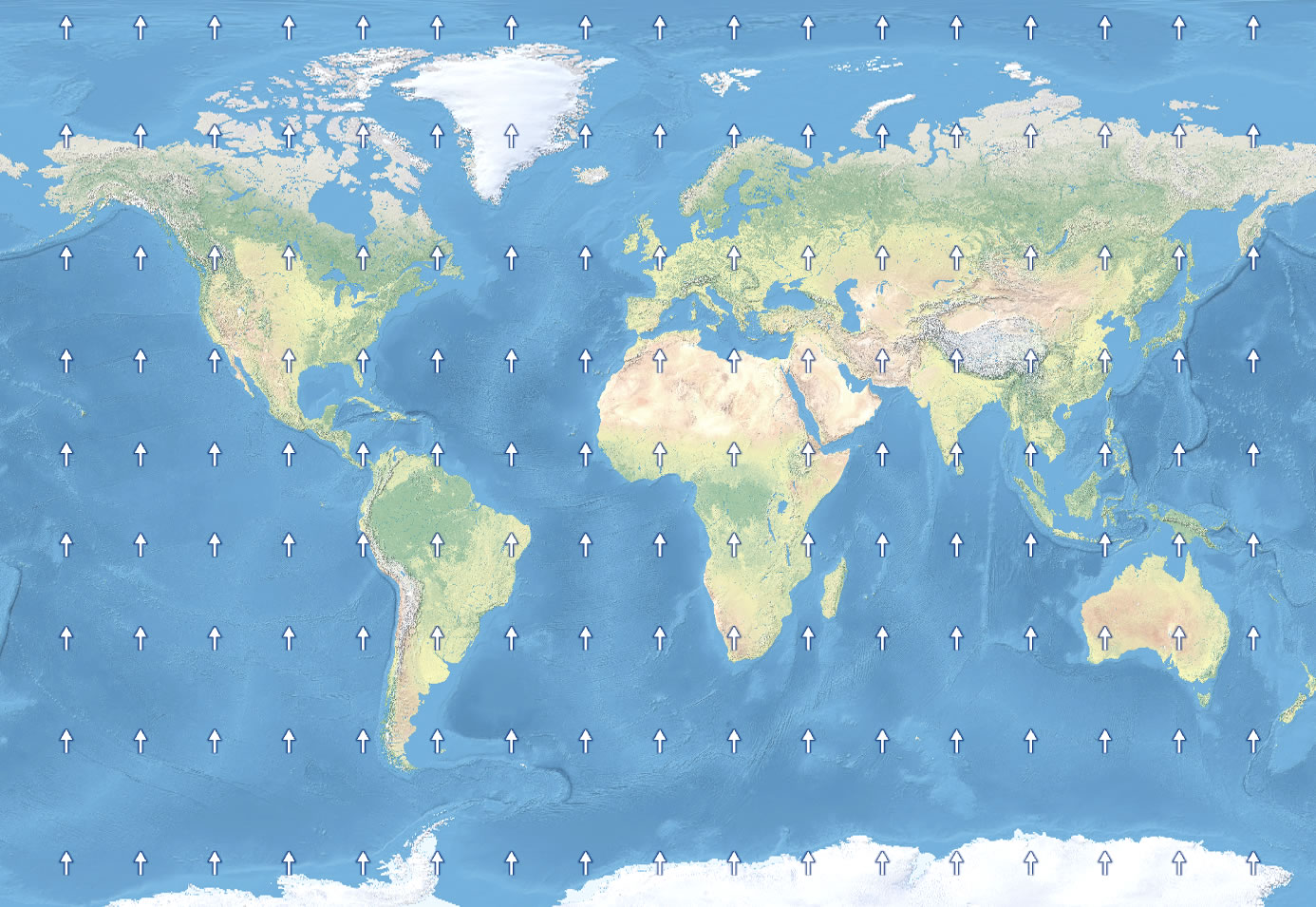 Gall stereographic with redundant north arrows. Gall stereographic with redundant north arrows.