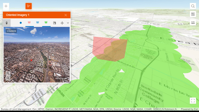 Oriented Imagery with Aerial Sphere image