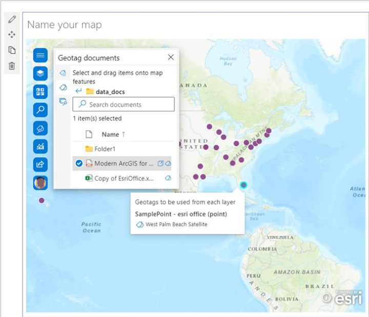 Geotagging attributes on the map