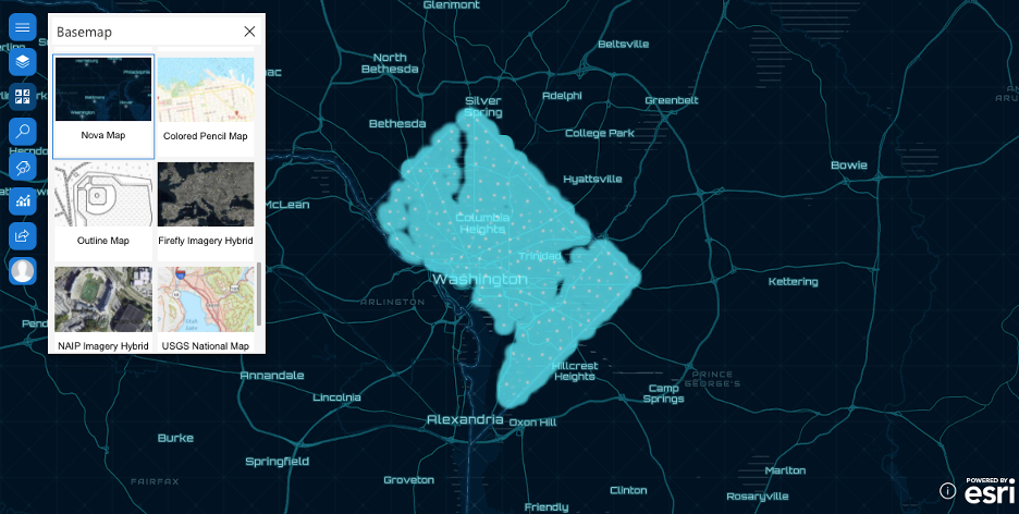 Apply basemap in ArcGIS for SharePoint.