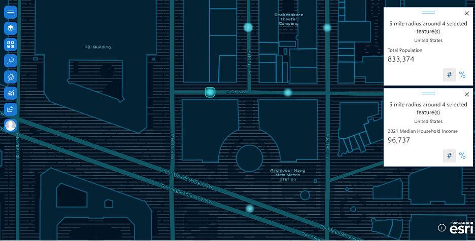 Infographics card in ArcGIS for SharePoint