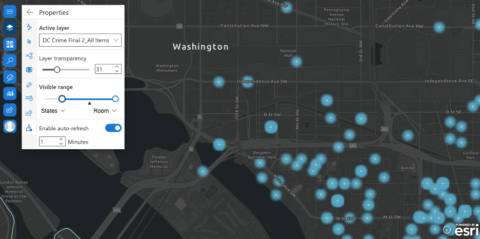 Properties widget in ArcGIS for SharePoint