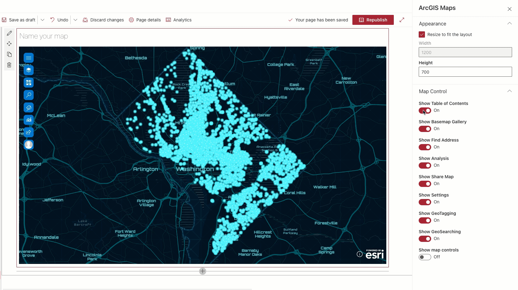 Edit web part in ArcGIS for SharePoint