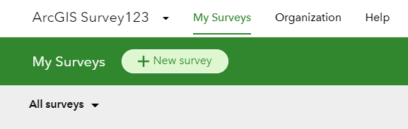 New Survey button shown New Survey button shown