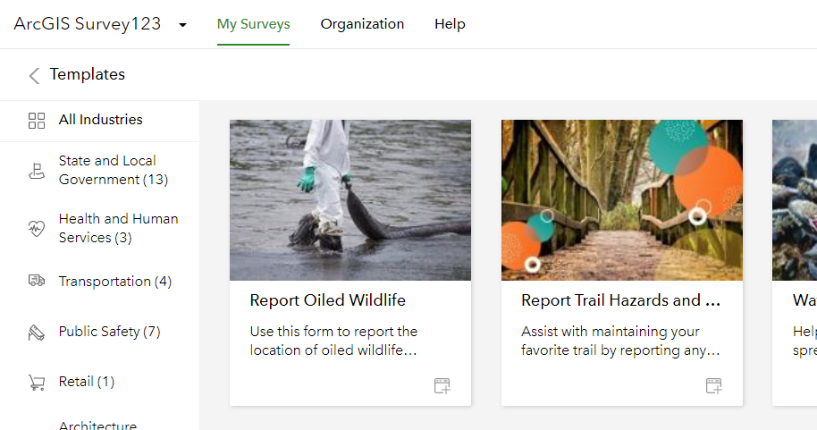 Survey123 oiled wildlife report template