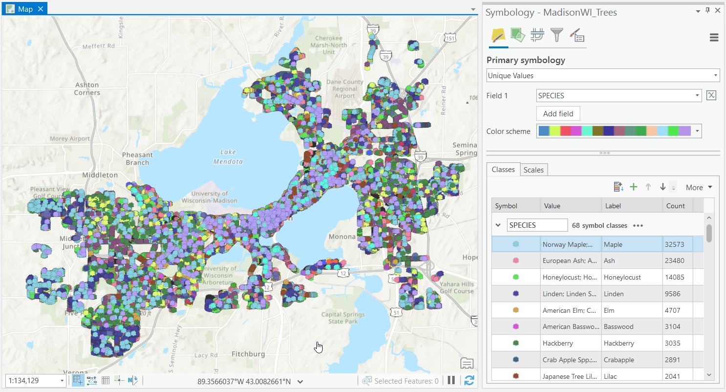 Unclustered point feature data.