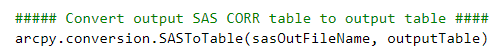 SAS To Table tool SAS To Table tool