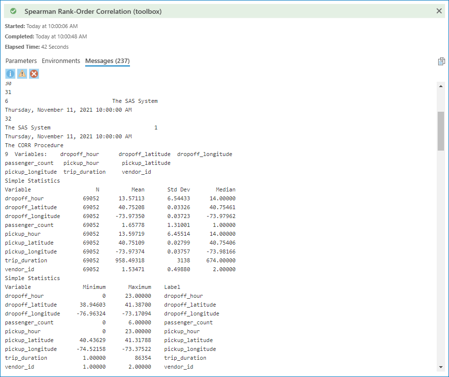 Output geoprocessing messages