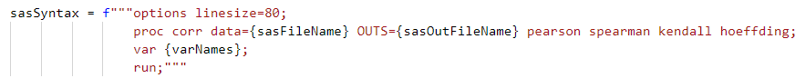 SAS CORR procedure SAS CORR procedure