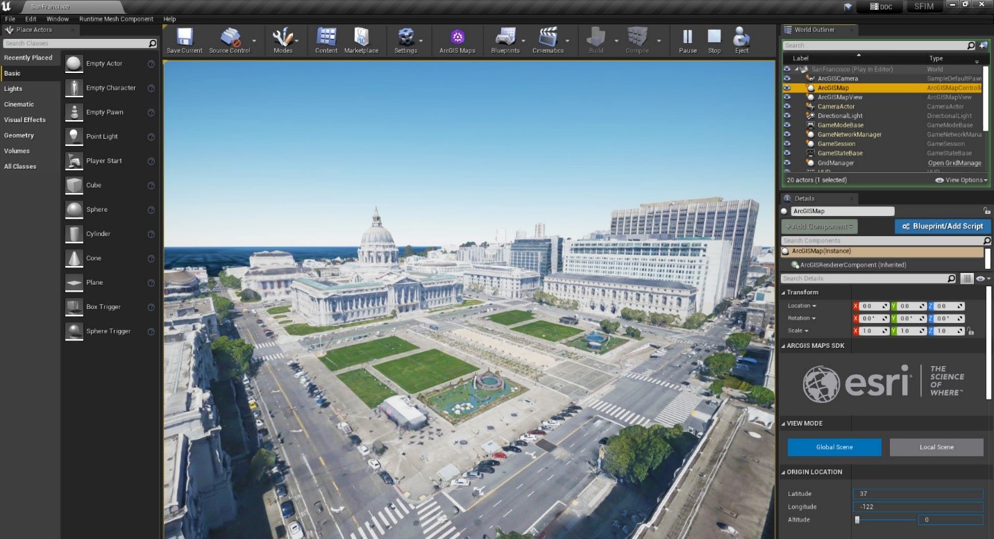 ArcGIS Maps SDK for Game Engines & Presagis Simulation Solutions in Unreal Engine