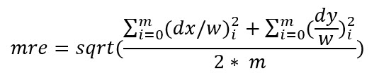 Equation of weighted mean reprojection error