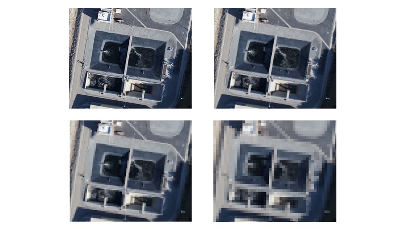 Four images with decreasing detail Four images with decreasing detail