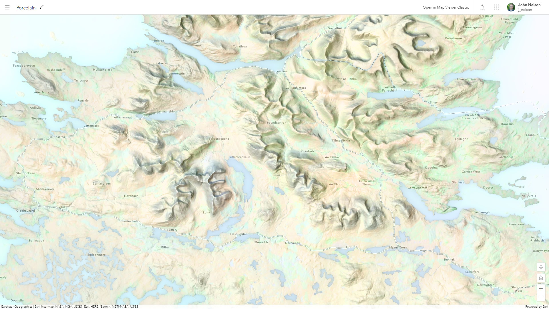 Porcelain style map of western Ireland Porcelain style map of western Ireland