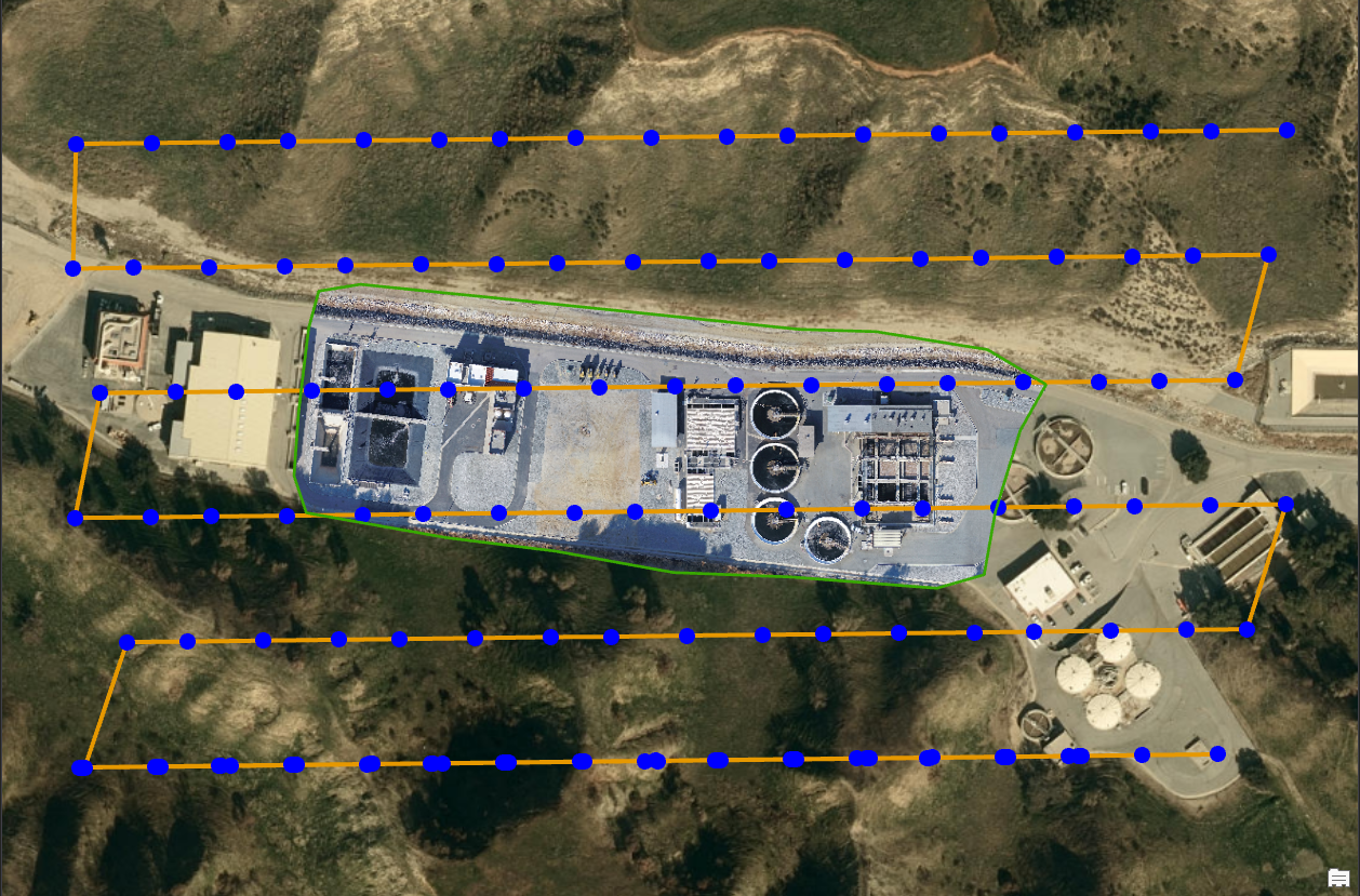 Flight lines extend past project area Flight lines extend past project area