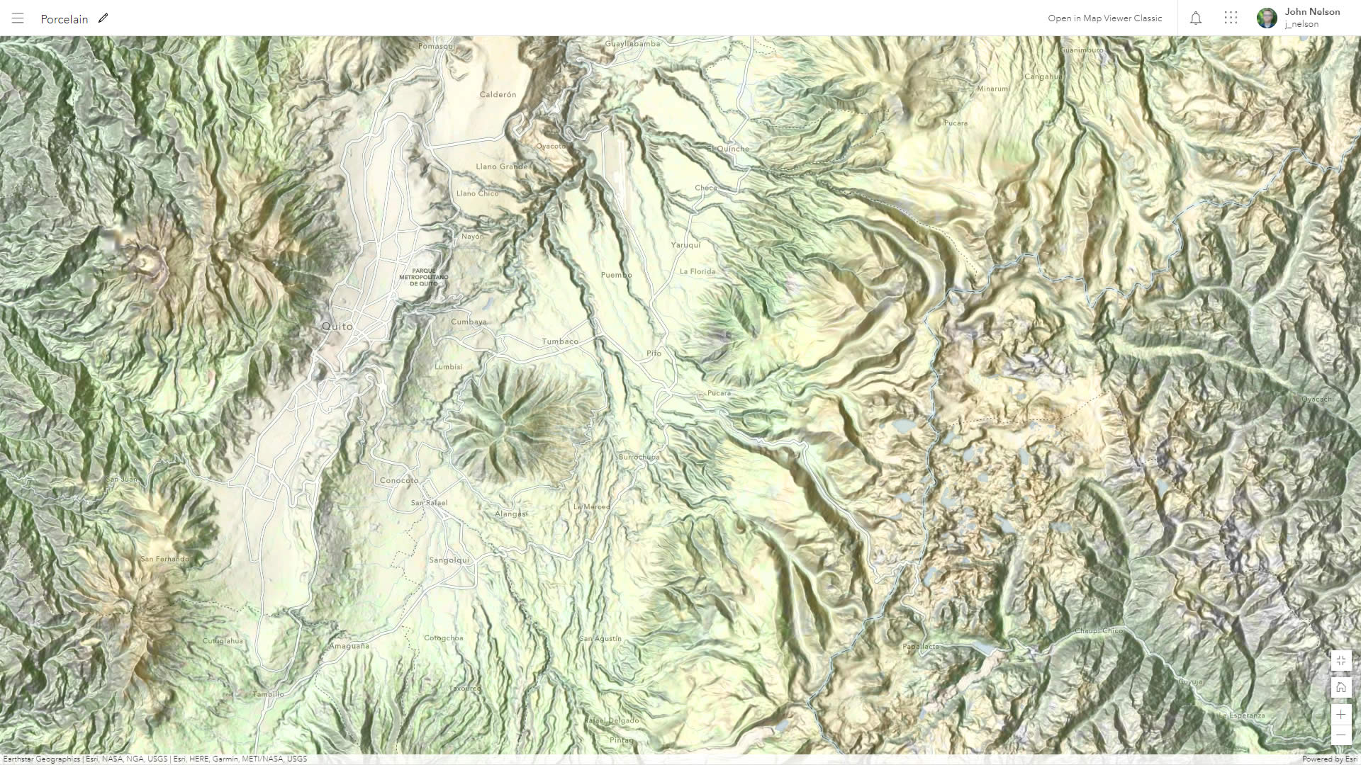 Porcelain style map of Quito Porcelain style map of Quito