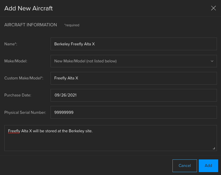 Add a new aircraft feature Add a new aircraft feature