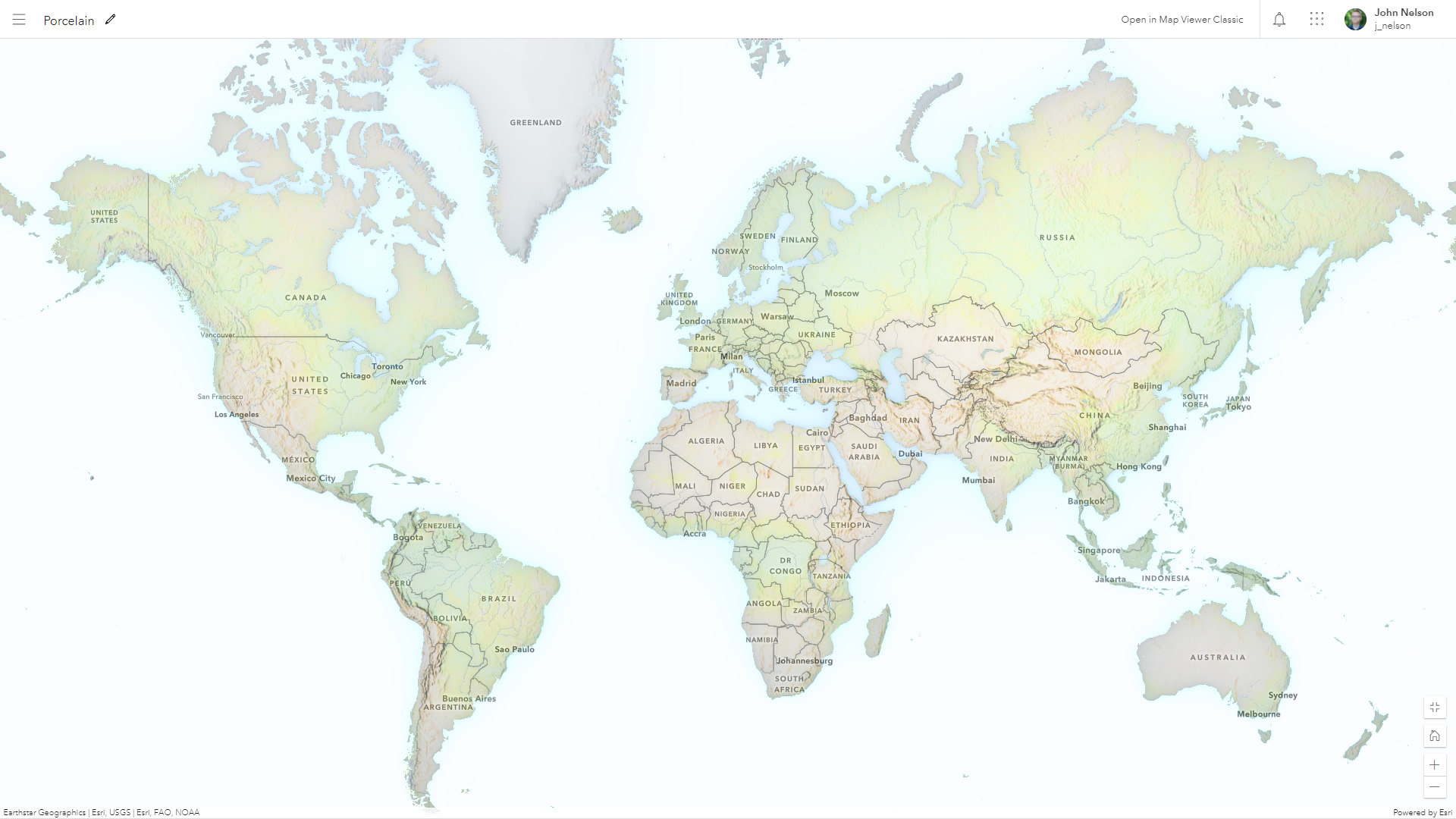 Porcelain style web map Porcelain style web map