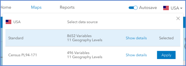 U.S. data options