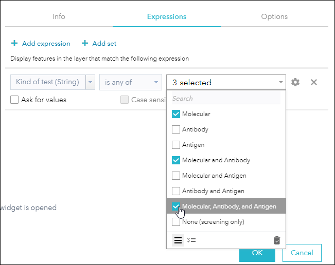 Select all options with Molecular.