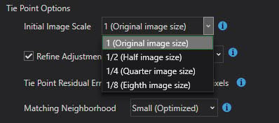 Tie point options