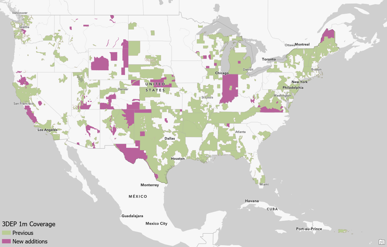 3DEP 1m coverage update 3DEP 1m coverage update