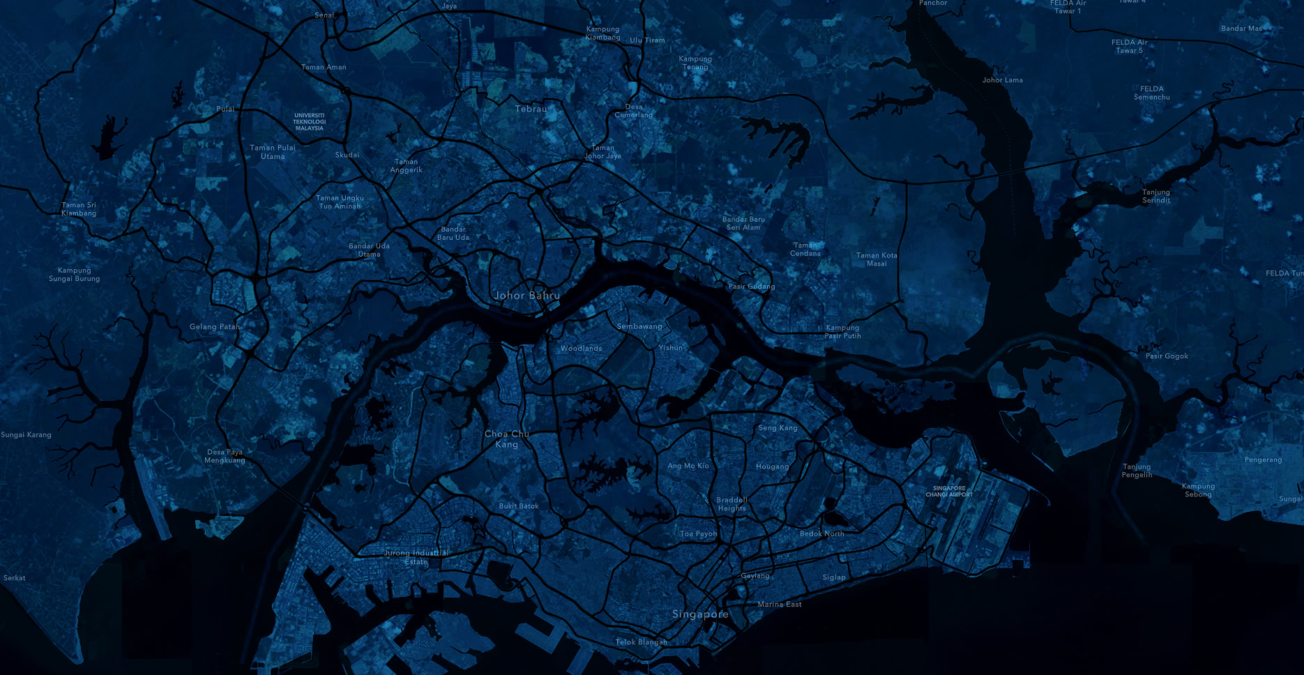 Deep Blue basemap showing Hong Kong