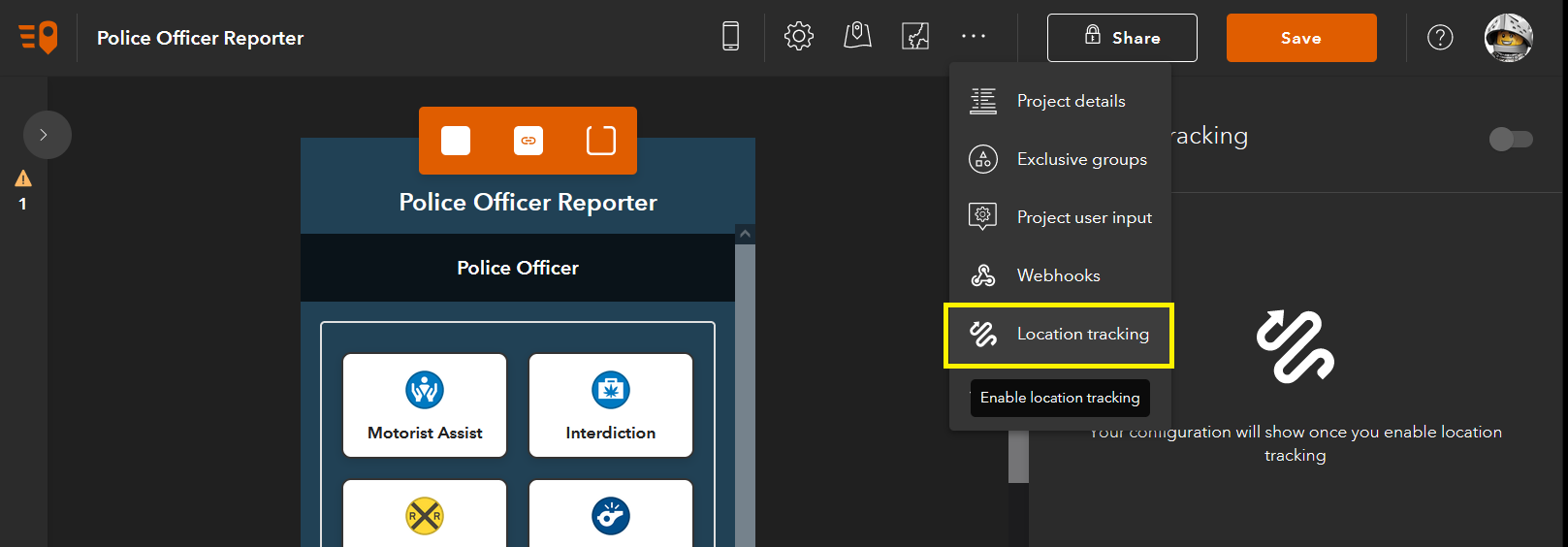Activate location tracking from QuickCapture designer Activate location tracking from QuickCapture designer