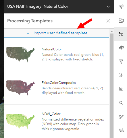 Imagery Layer processing templates