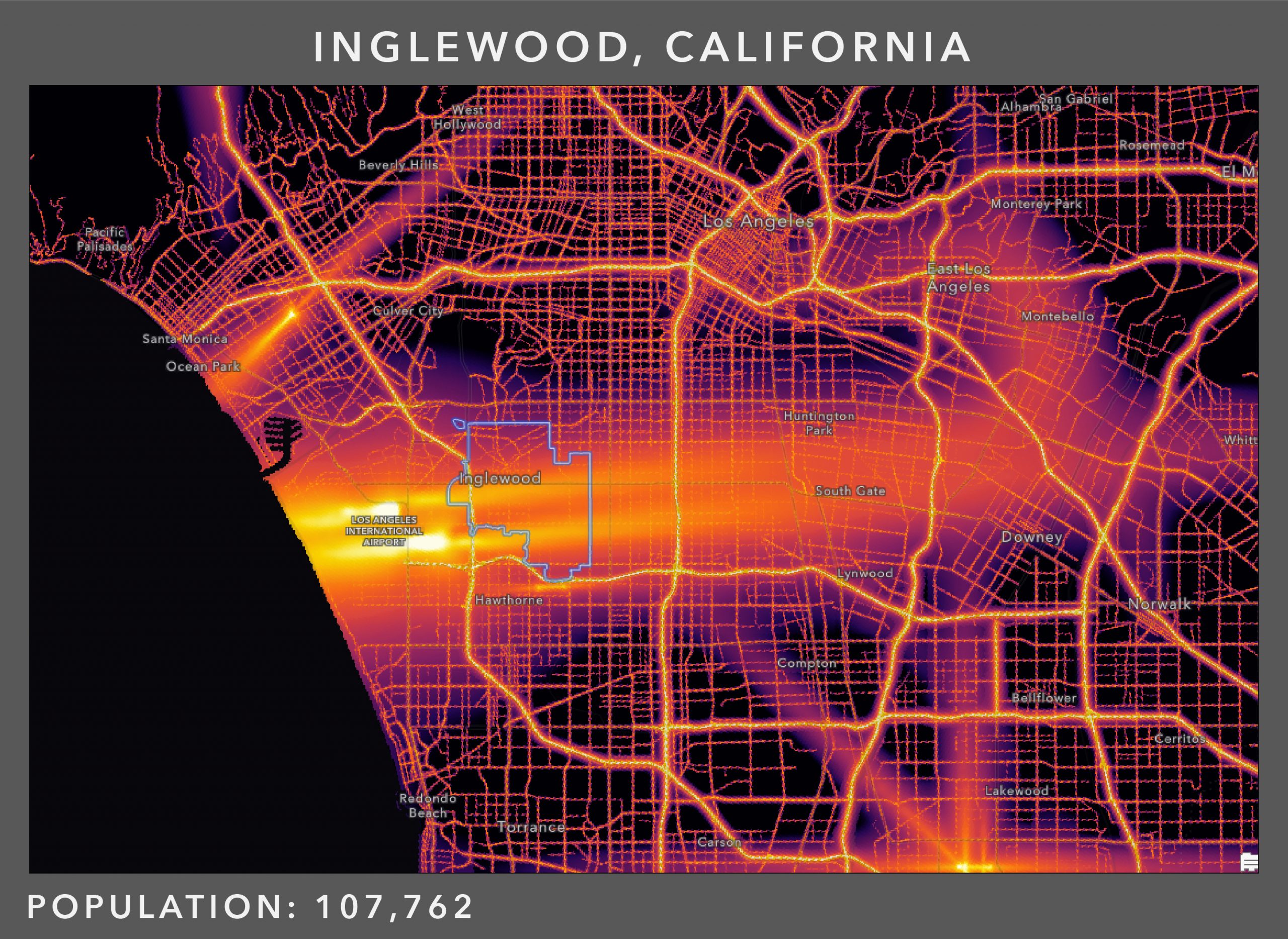 Detail of Inglewood, California noise patterns.