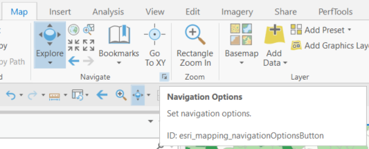 Dialog box launcher for navigation options in ArcGIS Pro Dialog box launcher for navigation options in ArcGIS Pro