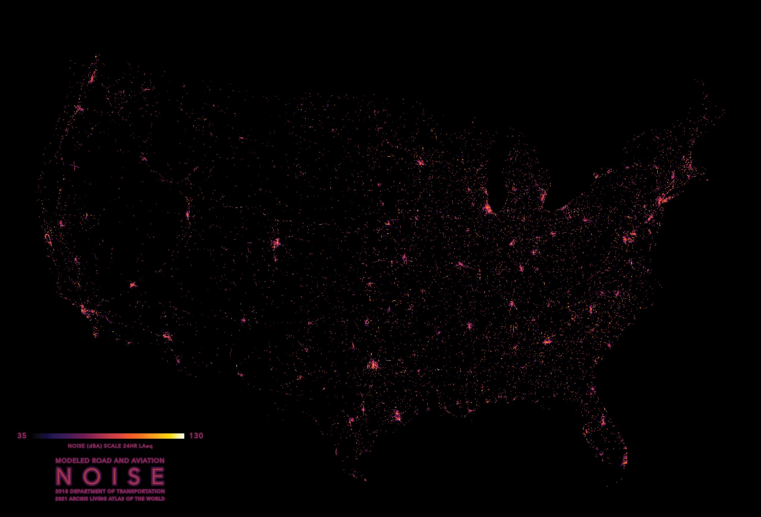 Noise patterns across the continental USA.