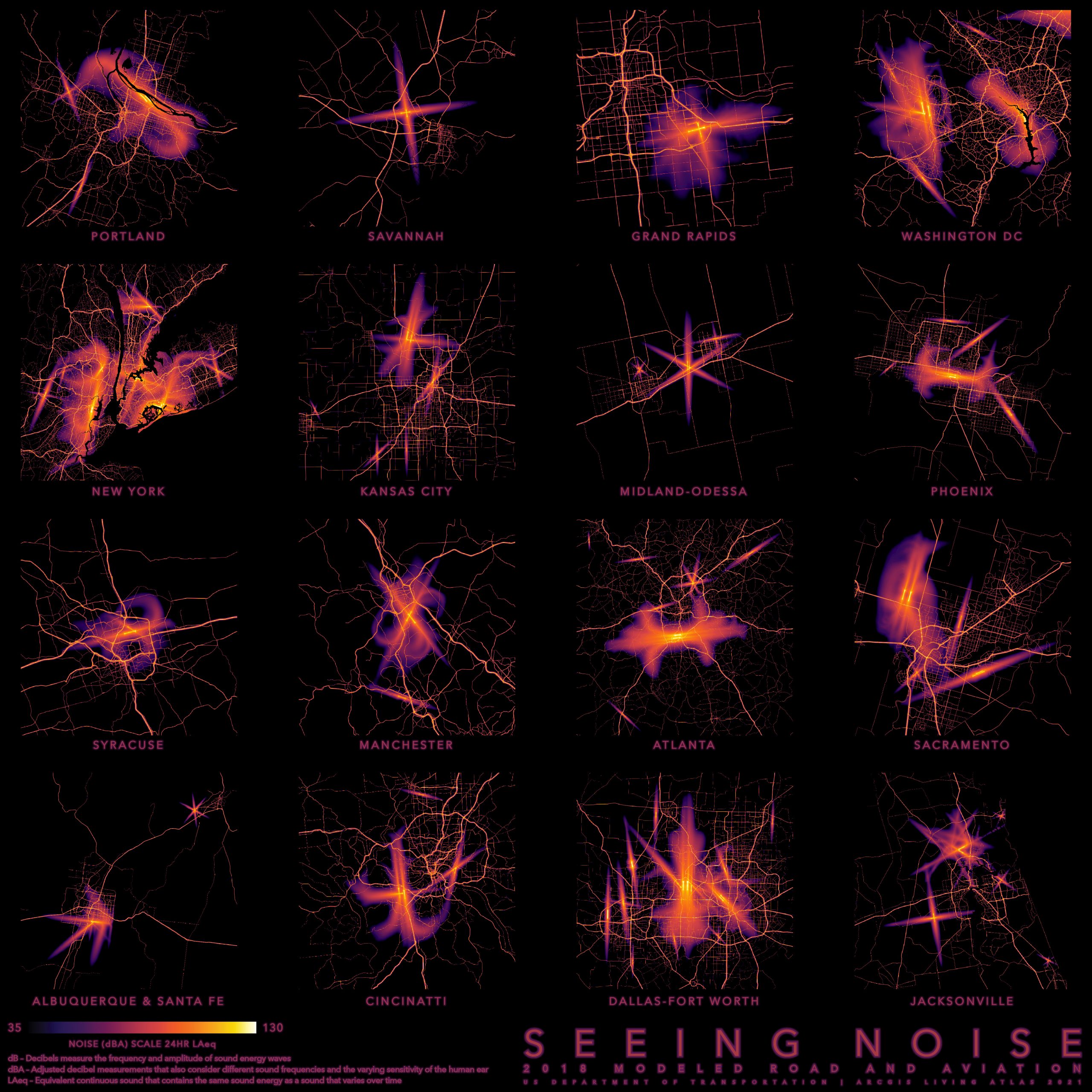 16 cities and their noise patterns