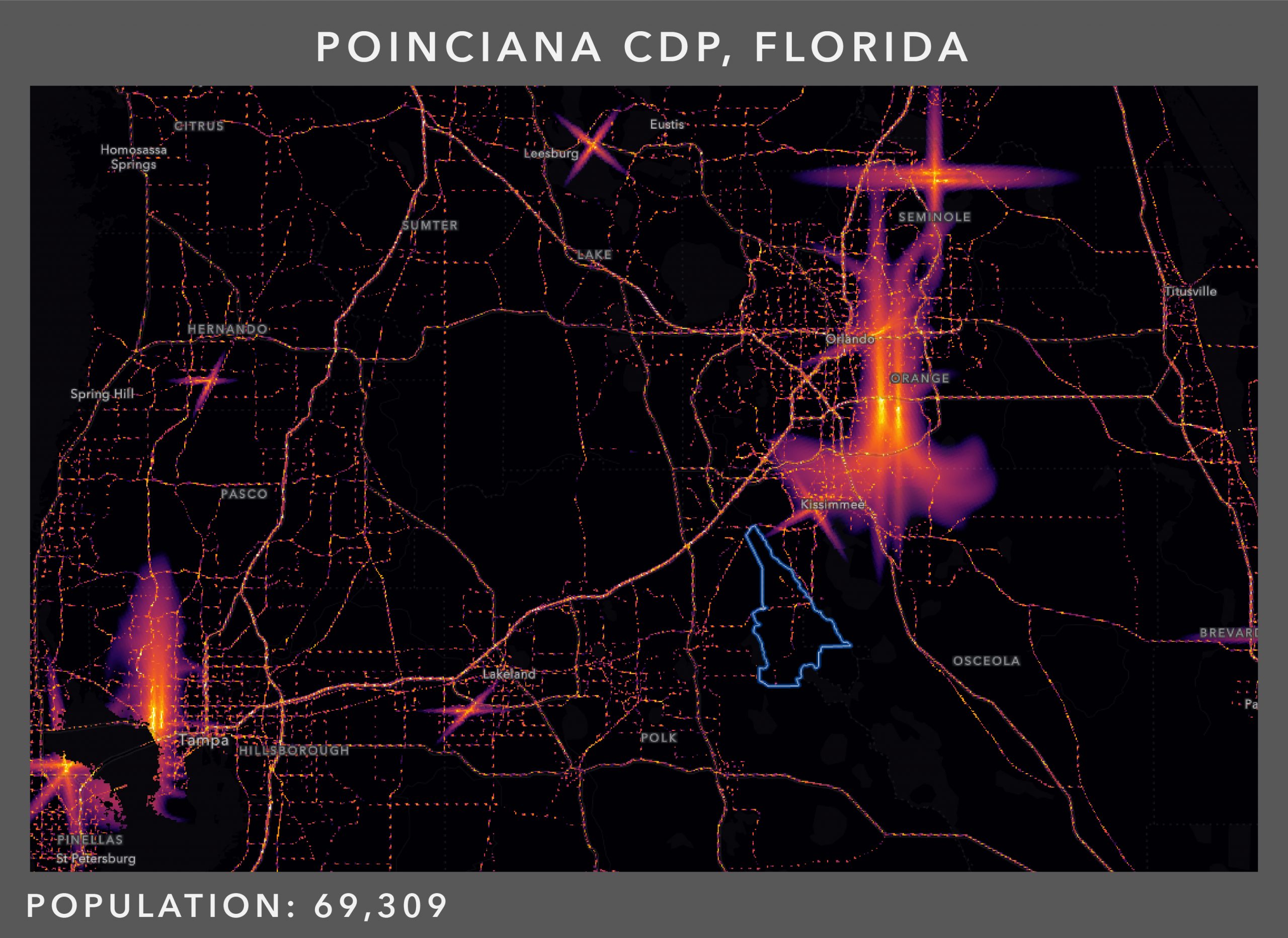 Noise patterns for Poinciana CDP, Florida