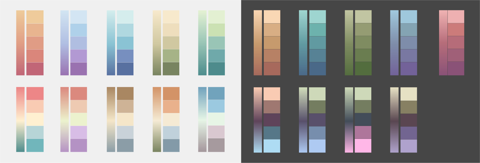 5-color graphics for the new subdued color ramps 5-color graphics for the new subdued color ramps