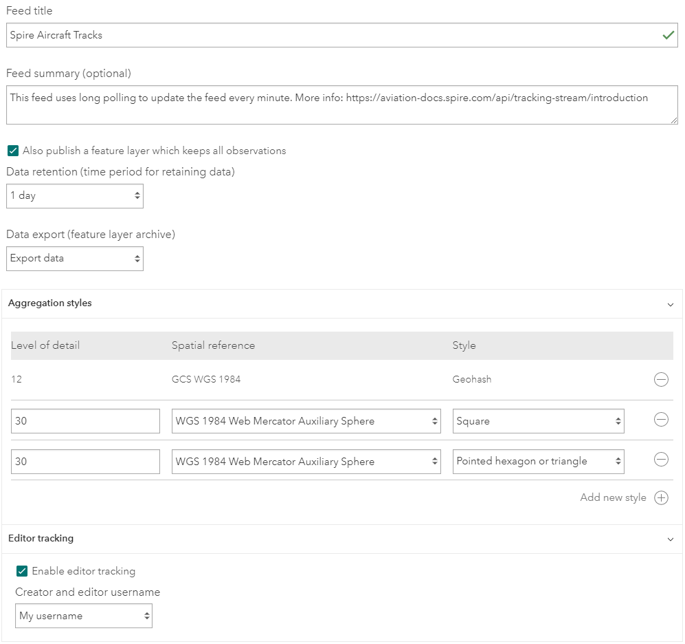 New publish a feature layer to keep all observations of your data