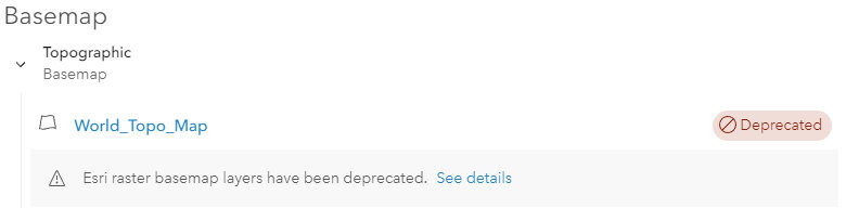 Basemap with Deprecated Layer