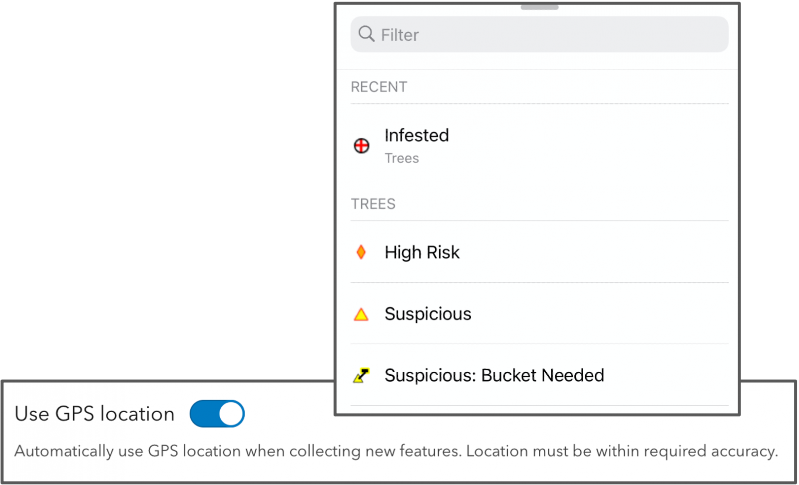 New collection settings are available in Field Maps