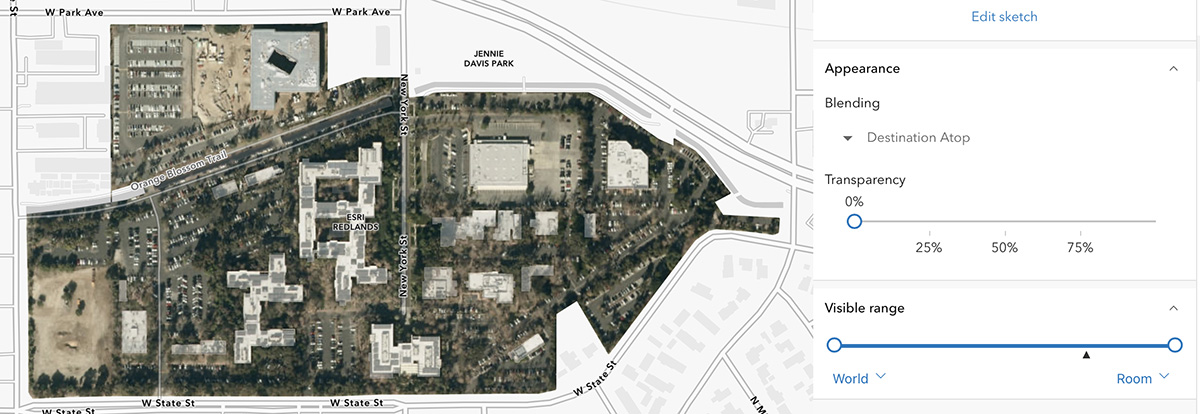 Imagery restricted to the area of the Sketch polygon Imagery restricted to the area of the Sketch polygon