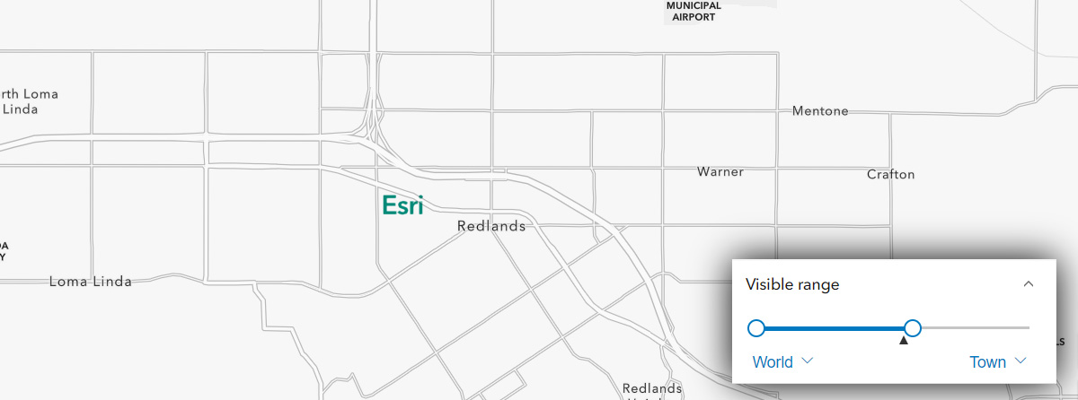 Setting the scale range on an added Esri label at small scale