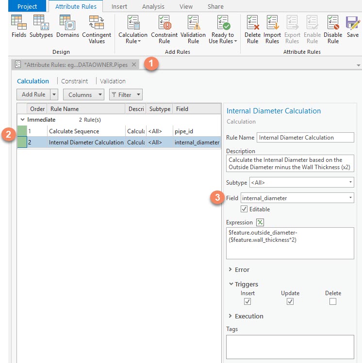 Image of the Attribute Rules view, showing all the capabilities.