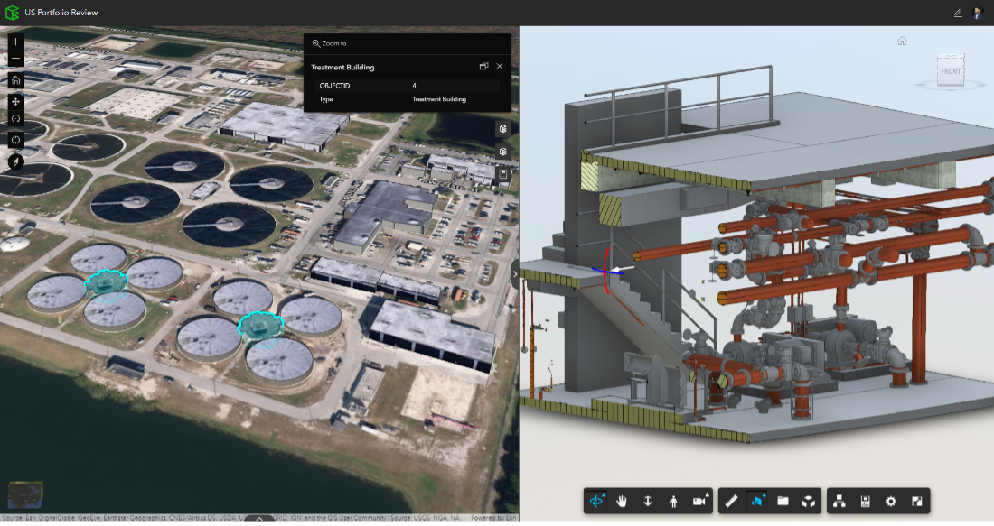 ArcGIS GeoBIM connects ArcGIS with the Autodesk Construction Cloud and BIM 360.