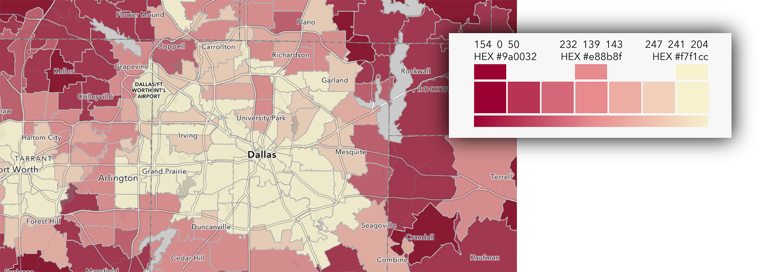 SCReen shot from the Republican affiliation map, with a sample ramp. SCReen shot from the Republican affiliation map, with a sample ramp.
